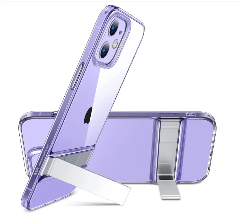 

Metal Kickstand Case Compatible with iPhone 12 Case for iPhone 13 Pro Case 2021 transparent clear TPU Soft Back cover