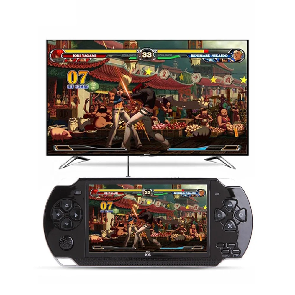 

Drop Shipping Retro X6 Handheld Game Console 4.3 Inch Screen Video Game Player Real 128 Bit Support for PS P Games X6 Gaming