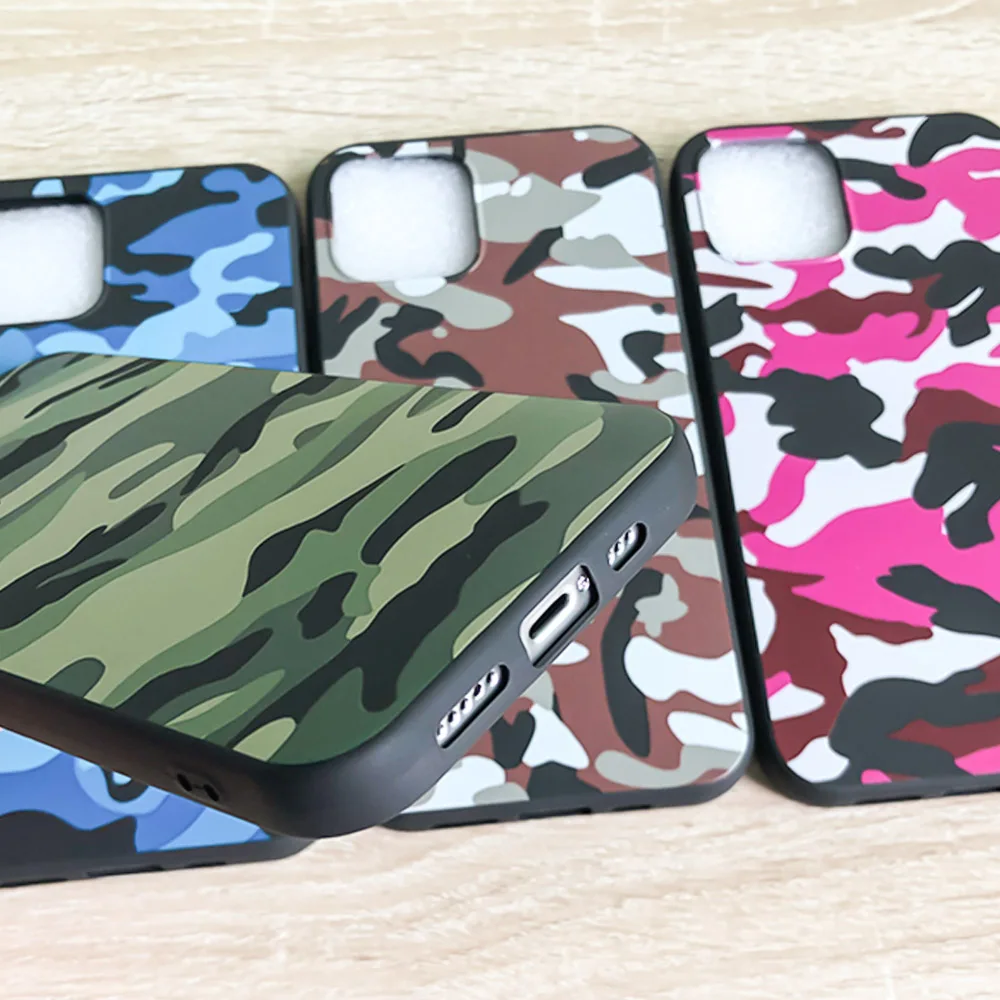 Soft Army Green Camouflage TPU Mobile Phone Case For iPhone 13 PRO MAX