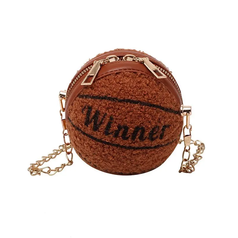 
Women pu leather basketball handbag messenger bag small chain girl shoulder purse 