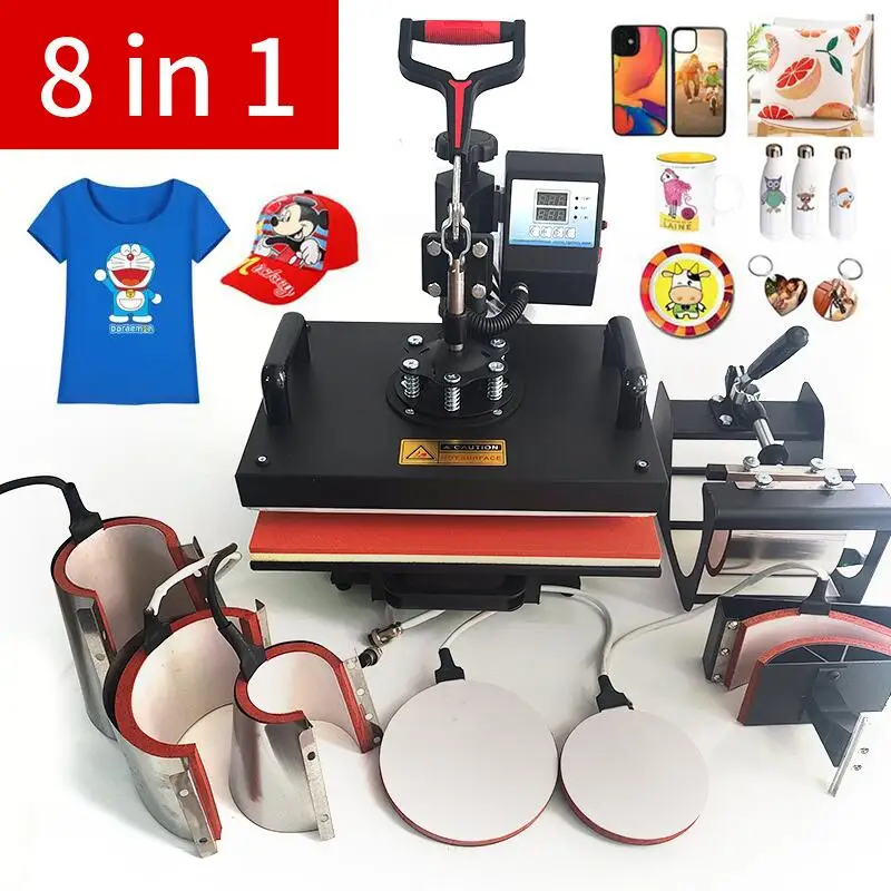 

push and pull swing 8 in 1 heat press machine sublimation printing machine 8 in 1 heat press machine manual