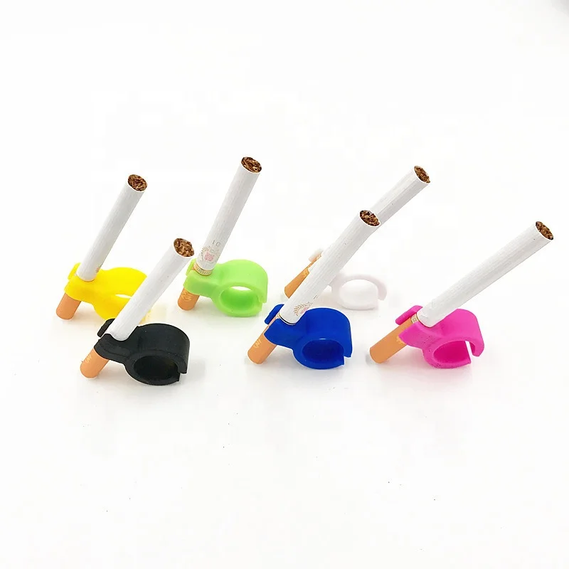 

2020 Factory Direct Regular Size Colorful Finger Smoke Clip Silicone Ring Convenient Finger Cigarette Holder