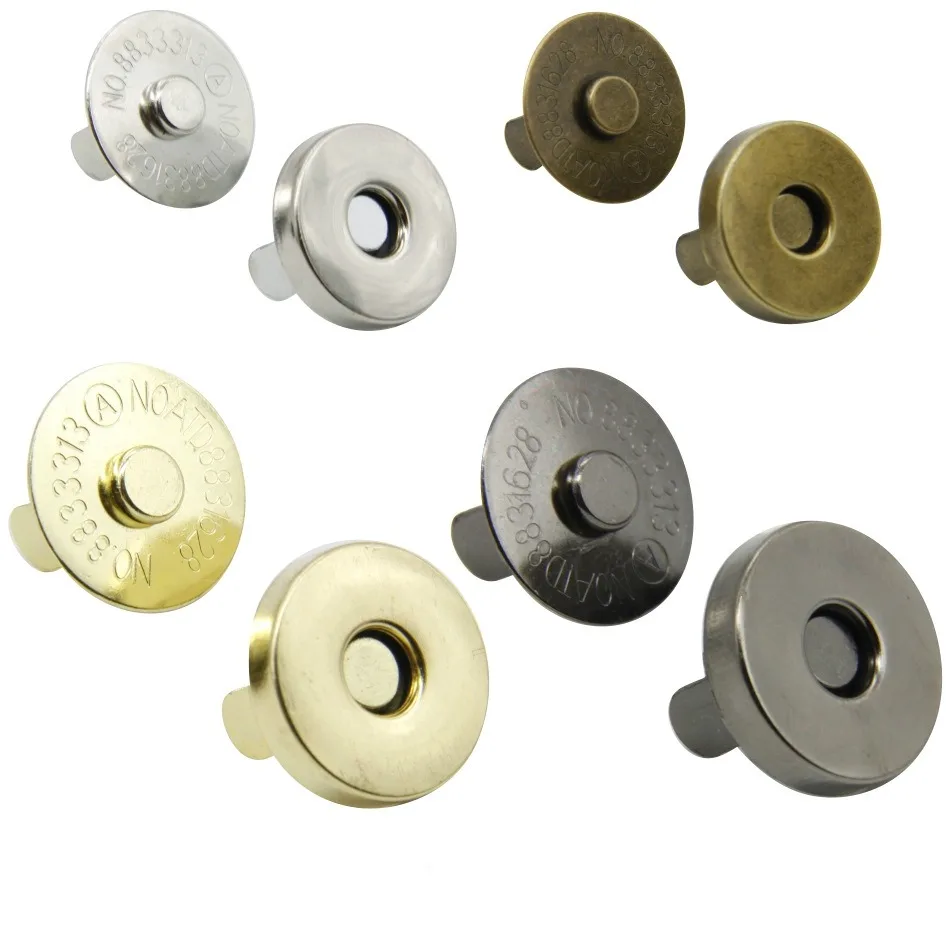 

Custom Hardware Accessories Hidden Strong Snap Magnetic Buttons Metal Magnet Button Sewing For Handbags, Customized;nickle;golden;anti brass;gun metal