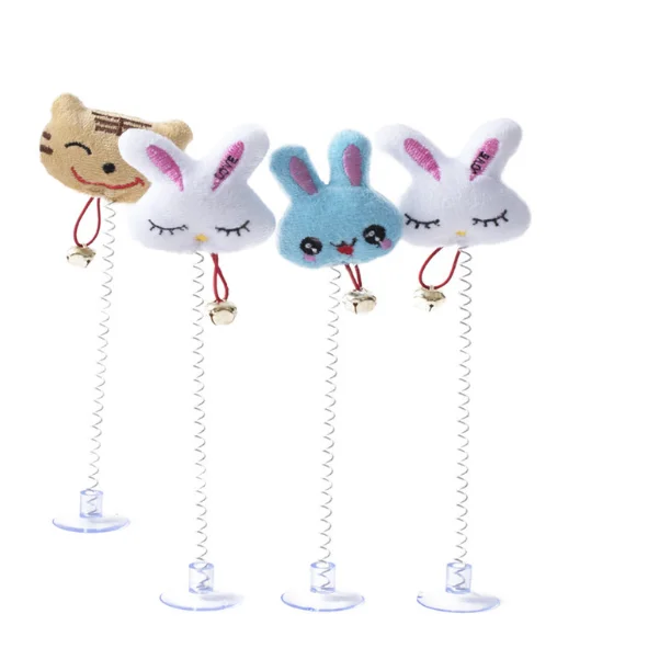 

Best selling interactive cartoon animal canvas interactive spring chuck cat toy