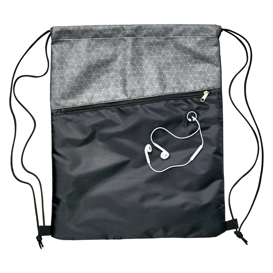 
Bespoke Nylon Drawstring gym zipper bag with custom logo 