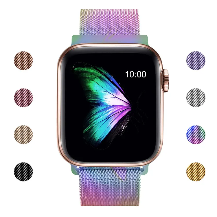 

Custom 38mm 44mm Milanese Loop Band for Apple Watch Dropshipping for Apple Watch Bands Series 6, Black