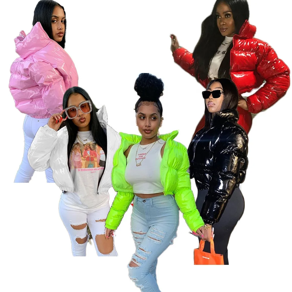 

Woman Puffer Coats Jackets Crop Puff Ladies Down Coats Women Winter Fashion Girls' Plus Size Bubble Coats Jackets