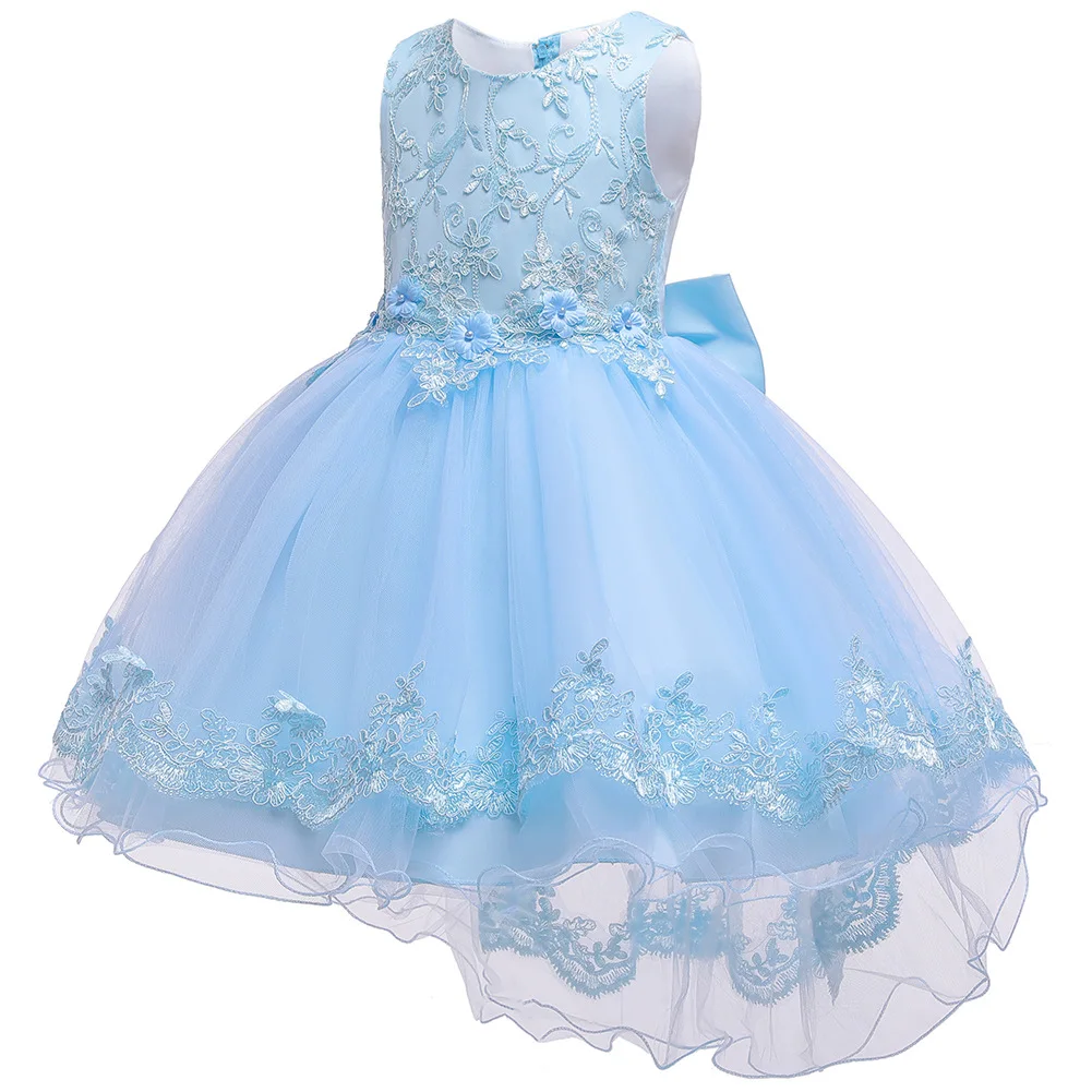 2020 Children's Gauze Tail Dress Girls Embroidered Princess Skirt ...