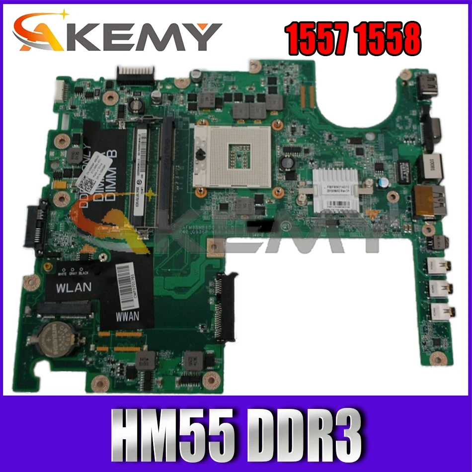 

CN-0G936P 0G936P G936P Mainboard For DELL Studio 1557 1558 Laptop Motherboard DAFM9BMB6D0 With HM55 DDR3 100% Fully Tested