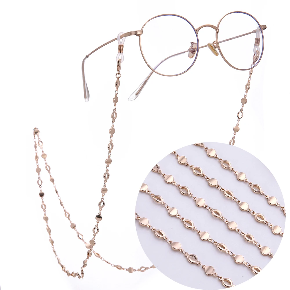 

New Design Water Wave Copper Rose Gold Plated Eyeglass Accessories Metal Women Sunglasses Glasses Chain Holder Clips