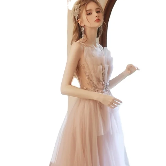 

yiwuliyueFashion handmade bridal flower wedding dress dream sleeveless bridal lace up dress