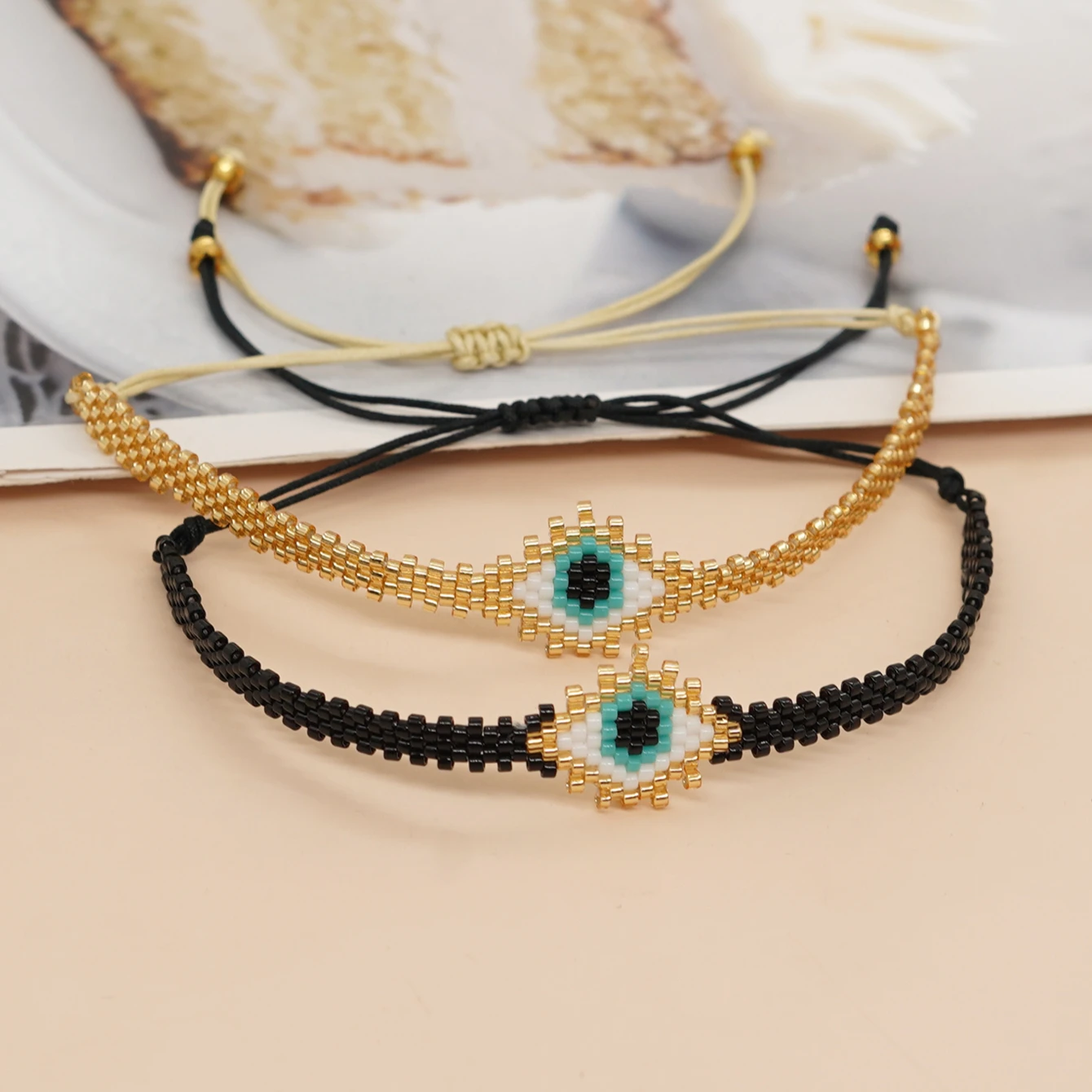 

Go2boho Evil Eye Pattern Miyuki Bead Handmade Friendship Bracelets For Fashion Women Designer Jewelry Gifts