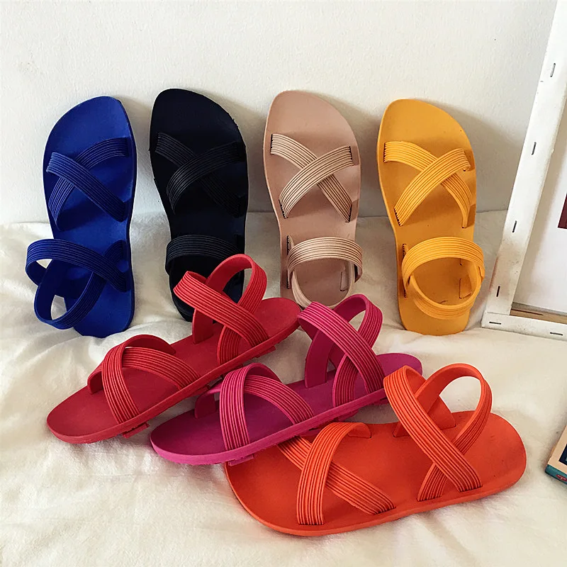 

sandalias para mujer stylish rubber summer jelly sandals women 2021 sandals women sandals for women and ladies, 7 colors