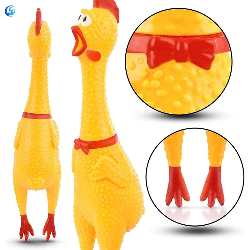 

Hot Selling Custom Squeaky Dog Toy Bite Resistant Chew Squeaky Pet Rubber Chicken For Dog Toy, Picture showed