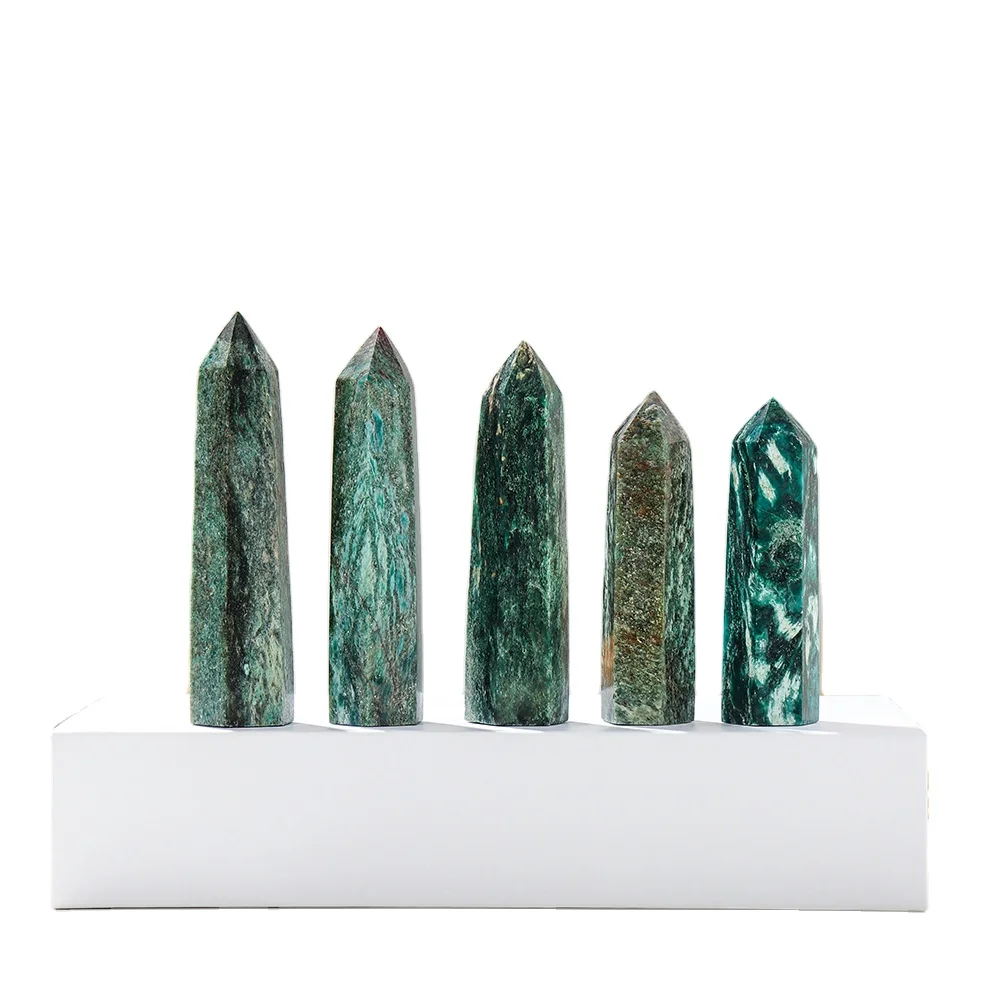 

Wholesale Natural Euchlorite Tower Green Mica Point Crystal Obelisk Minerals Collections Healing Decorative Gemstones Gift