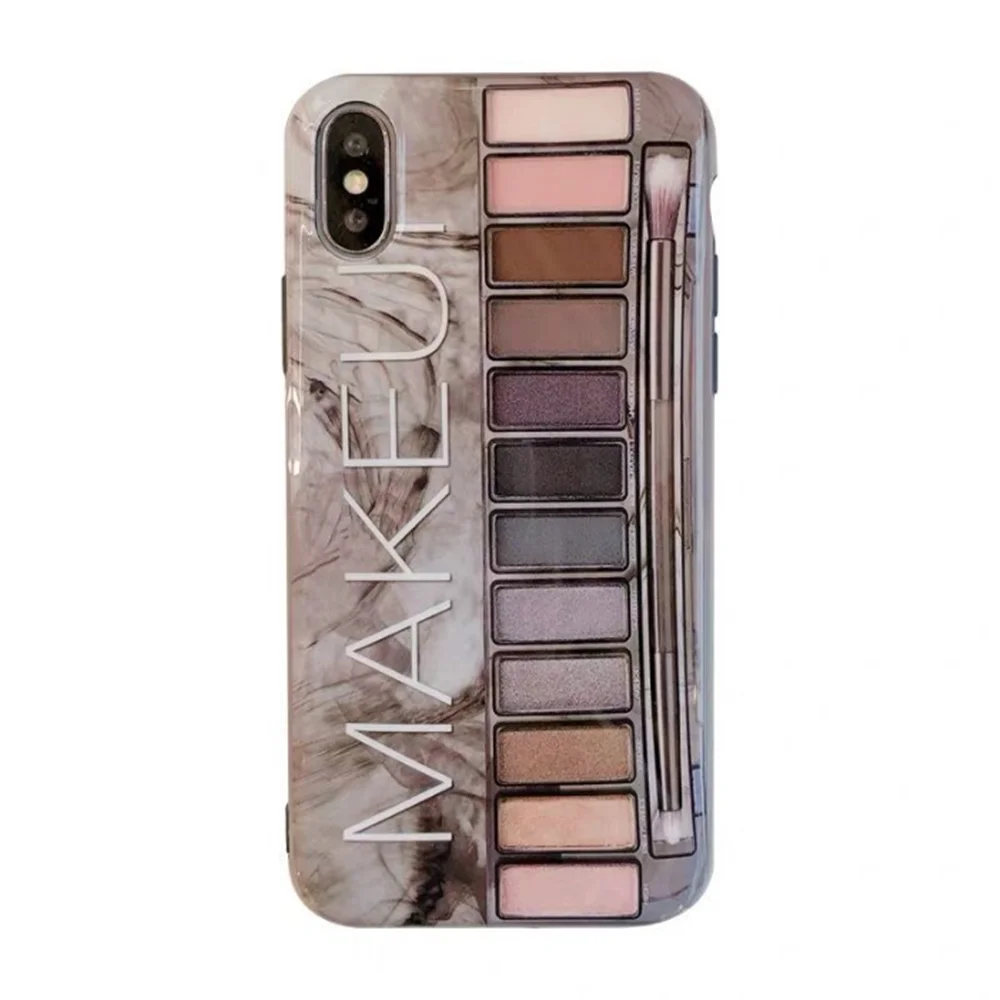 Hot Selling Fashion Eyeshadow Disc Pattern Makeup TPU Cell Phone Case Cover Eyeshadow Palette Glossy Soft TPU Case For Iphone 11