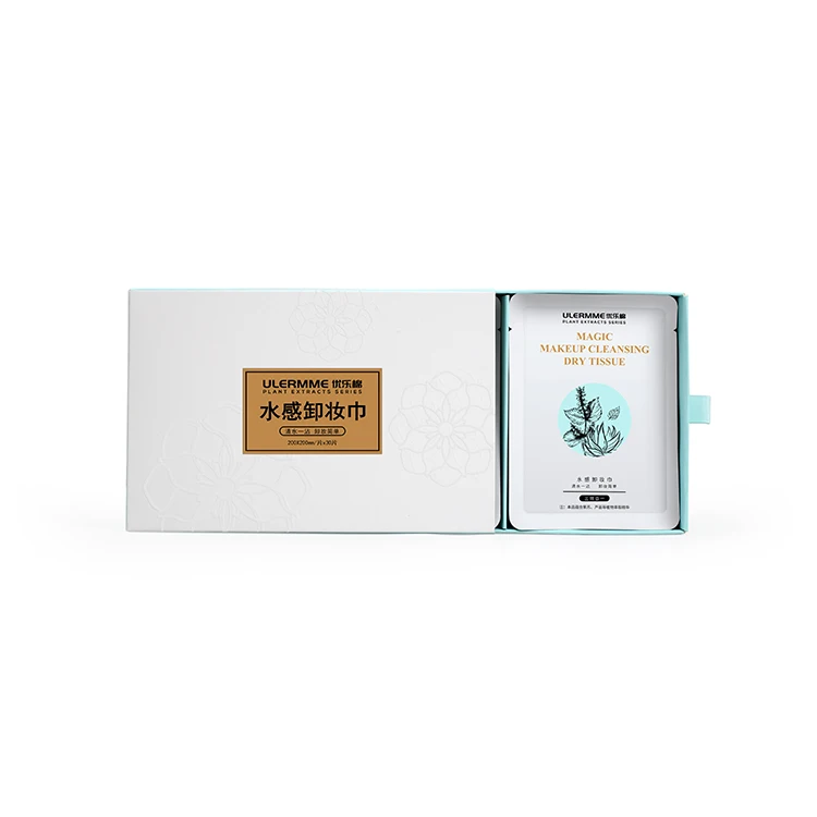 

high quality makeup cleansing cotto clean residue gentle non-irritating disposable makeup remover dry towel, White