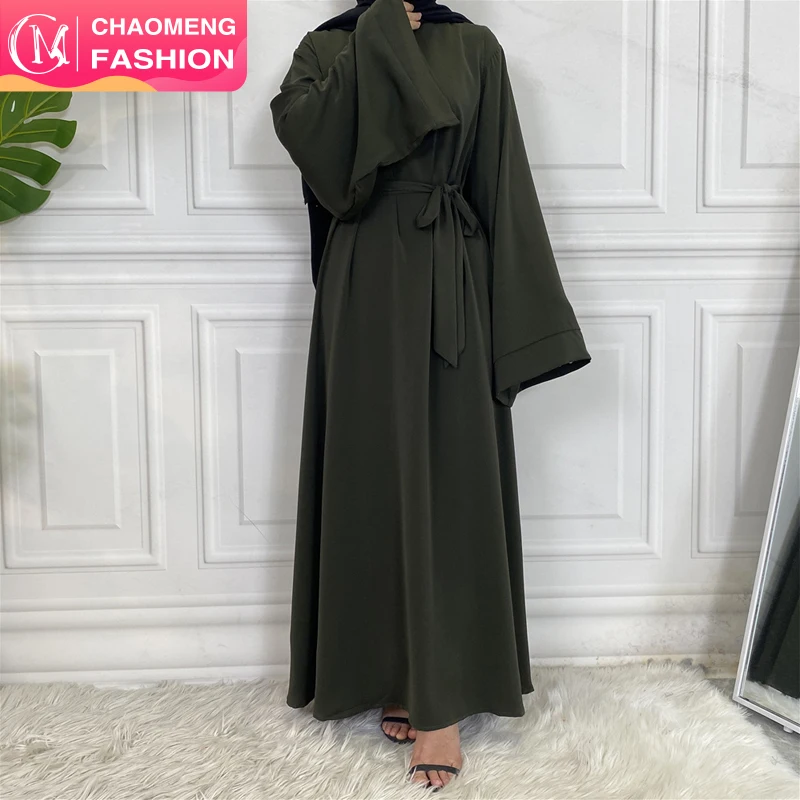 

6394#Cheap Wholesale Wide Long Sleeve Loose Design Simple Solid Color Islamic Clothing Muslim Women Maxi Inner Dresses Abaya, Pink/purple/beige/green/blue/red/ black/customized