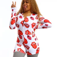 

wholesale stretchy prints bodysuit one piece sexy pajamas women adult onesie