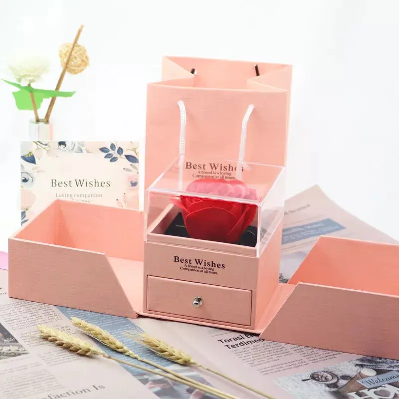 

Luxury Jewelry Packaging Boxes Gift Box Jewelry Luxury Gift Box With Soap Flower For Valentine's Day