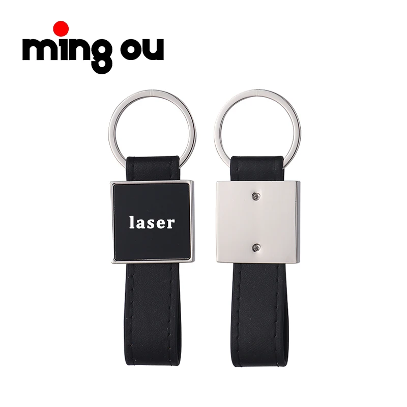 

Car key chain Leather Metal Keychain Laser Engraving Keychain