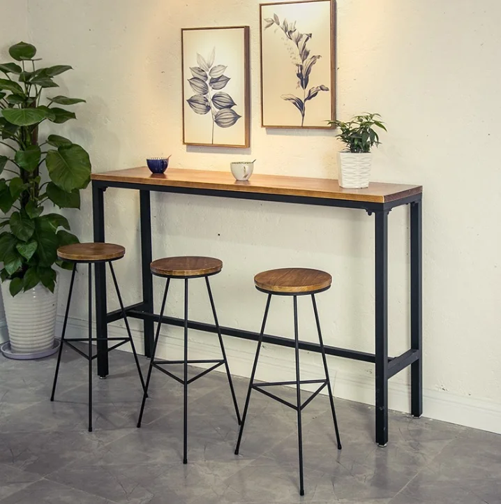 
2019 Modern new design MDF covered OAK paper dining table furniture bar table 