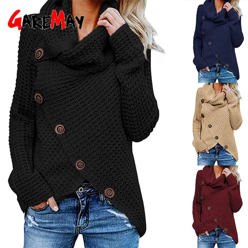 

Plus Size 5xl Autumn Winter Warm Irregular Pullover Knit Women Asymmetrical Sweater Female Turtleneck Women Winter Sweater