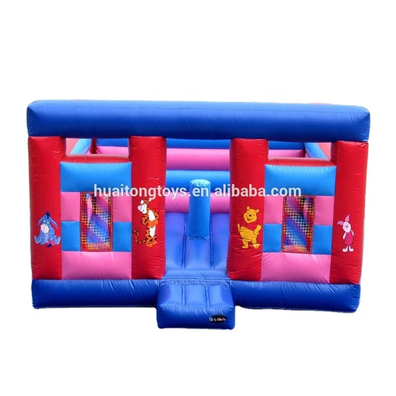 PVC kids Attractive bear inflatable bouncer square red bouncer jumper house bouncy castle for sale