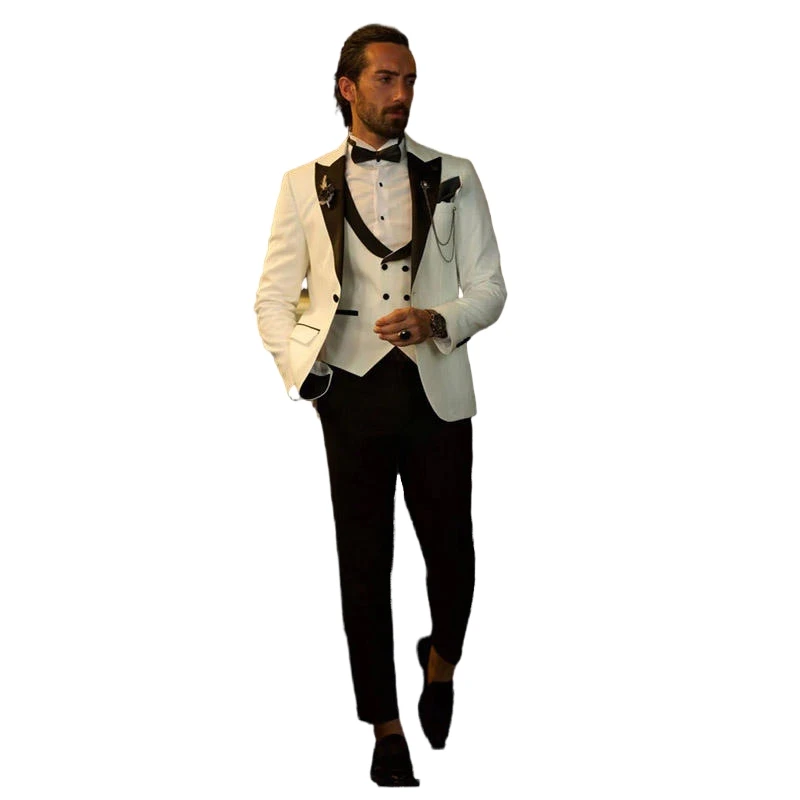 

Tailor Made Suit for men Groom suit Tuxedo Tailor Made 3 Pieces Classic Men Suits (Blazer+Pants+Vest) different sizes