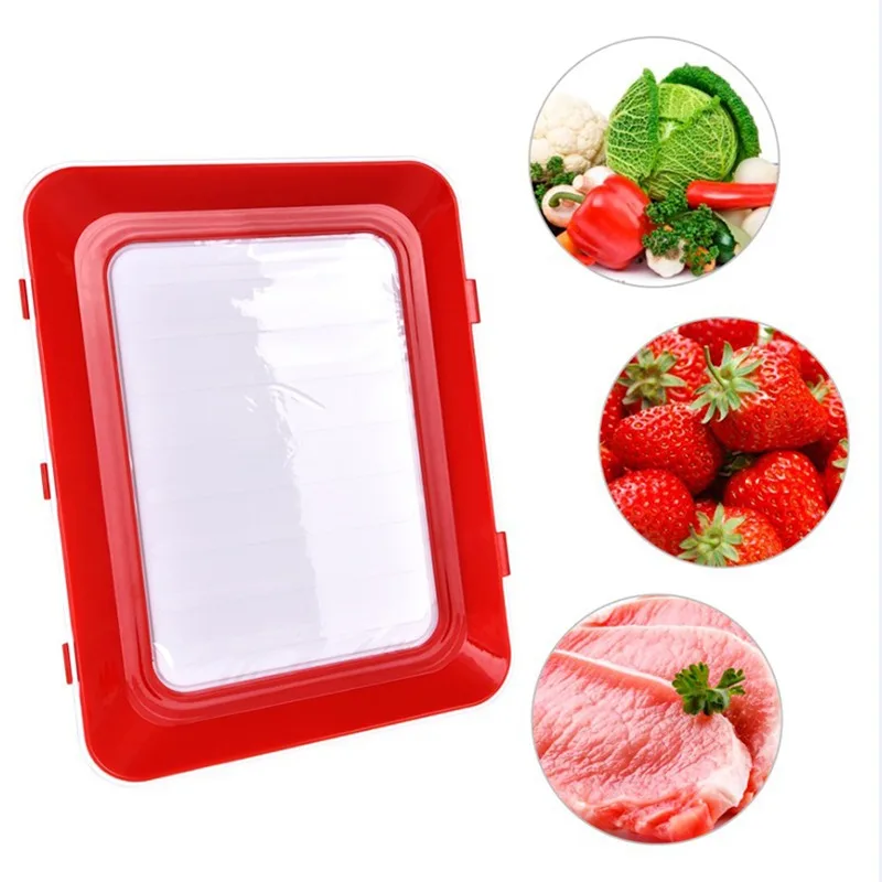 

Wholesale Amazon Best seller TV Creative Plastic Preservation Kitchen Items Food Storage Container Clever Tray, Red