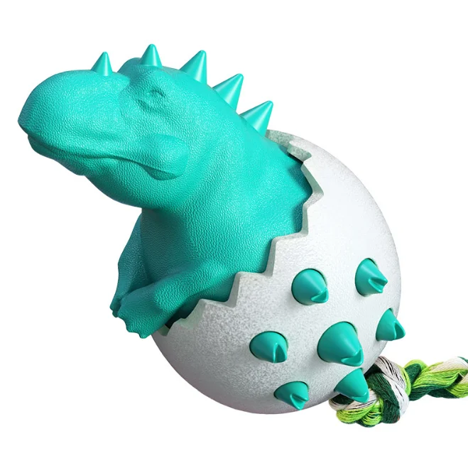 

Factory Direct Sale Fashion Design Bionic Dinosaur Eggs Pet Chew Toy Bite Resistant Rubber Dog, Green/blue/plum