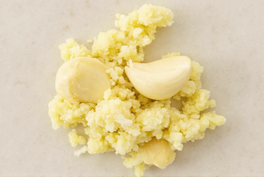Comparison of fresh minced garlic versus bottled garlic products with measurement spoons