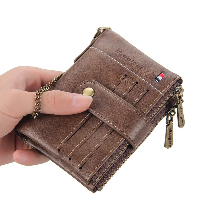 

Amazon Hot Selling Baellerry Men Wallets 2021 Newest Leather Business Anti-Theft Chain Dompet Baellerry Men