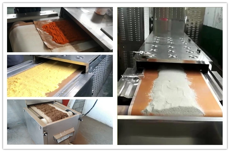 2020 hot - selling multi-function PLC controlled tunnel Galangal Powder microwave dryer