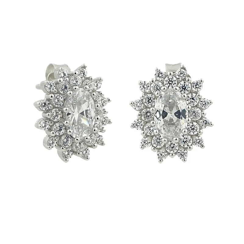 

new elegant 925 silver gold stud plated earrings for women girl