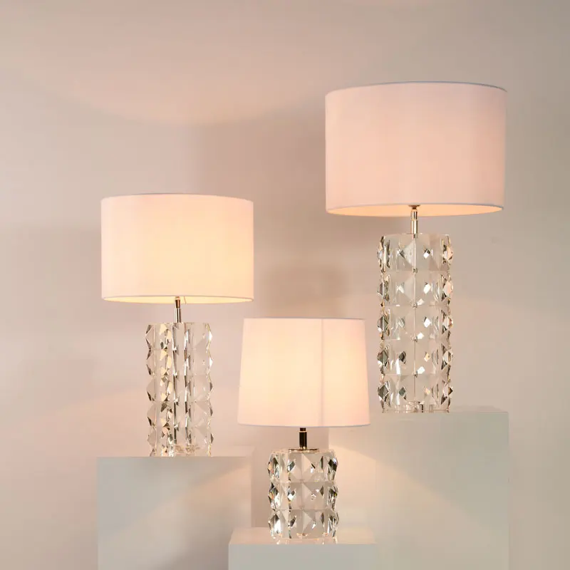 Modern Home Hotel Bedroom Living Room Office Side Table Light K9 Clear Crystal Lamps Alien Prism Crystal Table Lamp