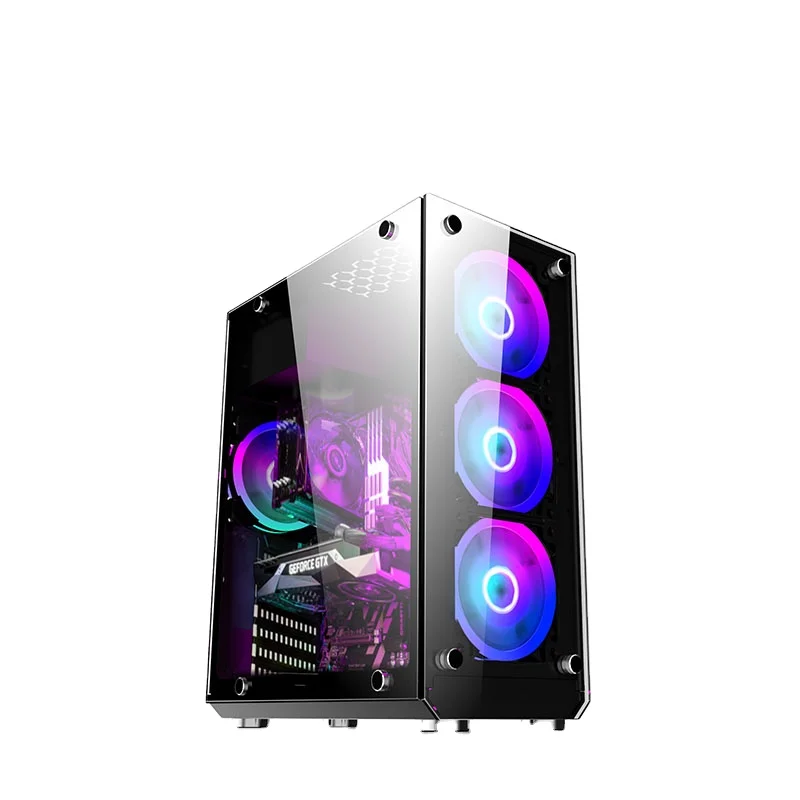 

2021News Pc Cabinet Two Tempered Glass Gaming Atx Full Tower Gamer Computer Case With Rgb Fan Cost Price