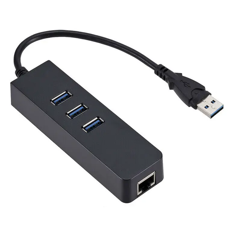 Usb 3.0/2.0 Adapter With 3 Ports Usb Hub To Rj45 Gigabit Lan Network Card For
