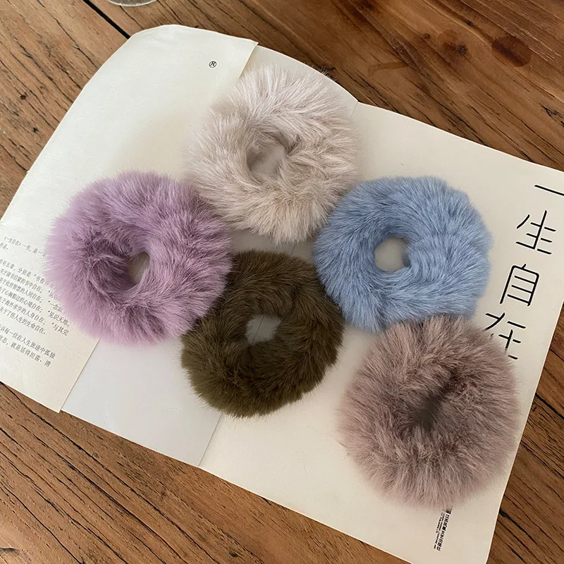 

JUHU Explosion Style Rabbit Hair Cute Hair Tie Color Plush Hair Rope Girls All-match Jewelry Wholesale, Colorful