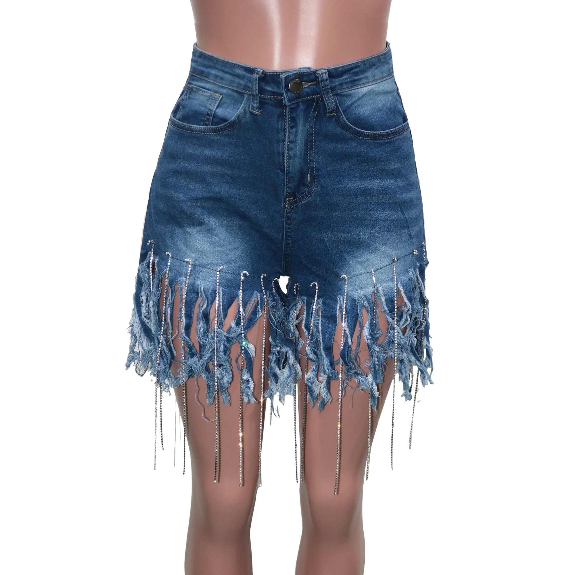 

2021 Hot Sales Fashion Tassel Buttocks Jeans Skirt Women Denim high waisted shorts women