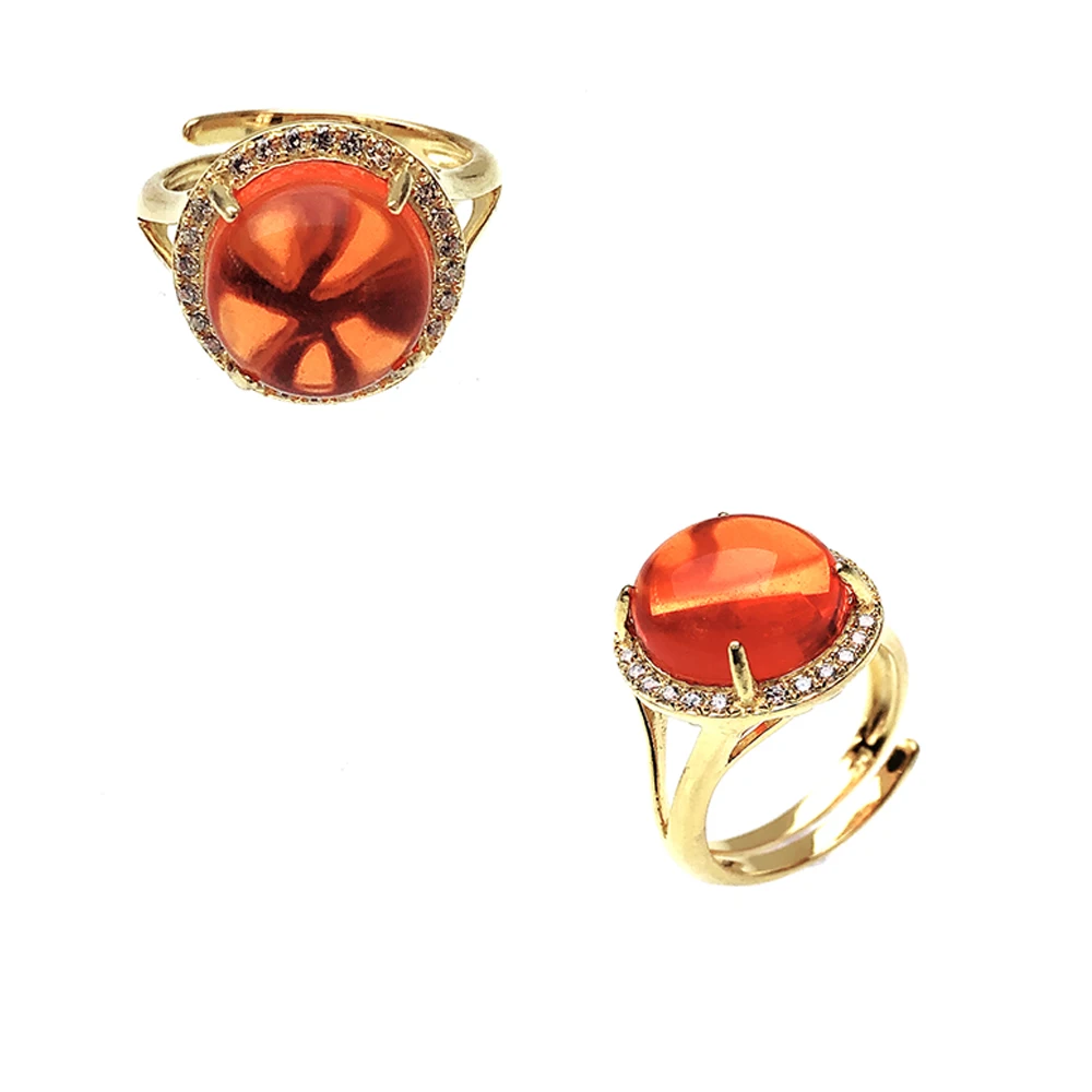 

Popular Candy Colorful Big Stone Diamond Ring In Sterling Silver