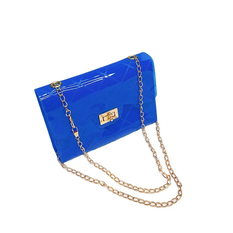 

New Fashion Clear PVC Handbag Transparent Crossbody Women Single Shoulder Bag Coin Purse Candy Jelly Bag For Girls, Purple,blue,black,red,pink,green