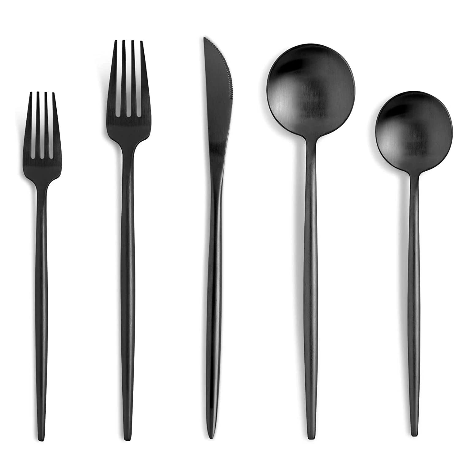 

Food Grade Colored Staniless Steel Flatware Matt Finished Black Cutlery Set