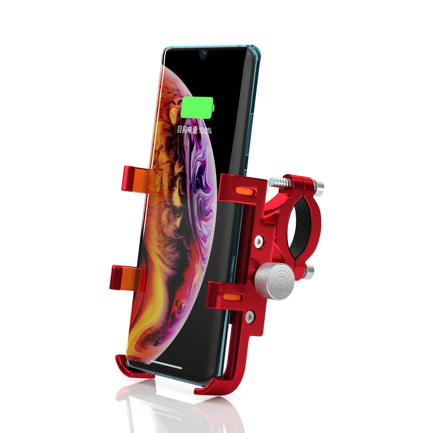 

Universal Aluminum 360 Rotating Bike Motorcycle Mobile Cell Phone Mount Holder, Red, black, titanium