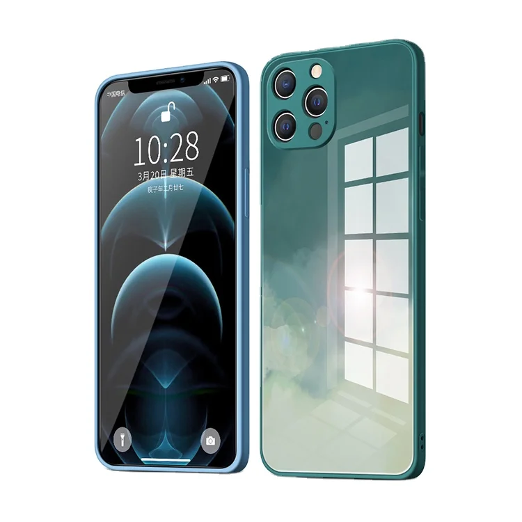 

Fashion Watercolor Painting Liquid Silicone Glass Mobile Phone Case With Soft Tpu Bumper Back Cover For iPhone 11 12 Pro Max