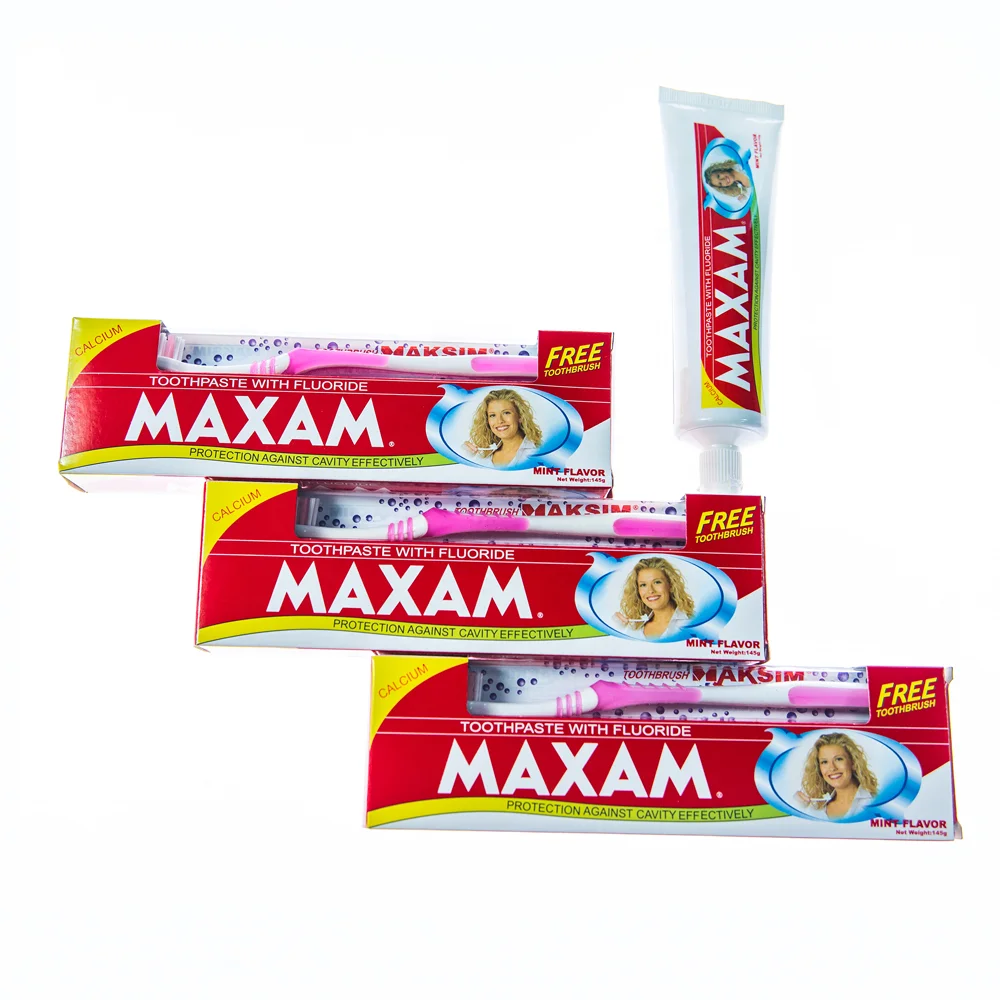 Maxam Toothpaste 145 Grams With Toothbrush (red Box) Hu Buy Fluoride