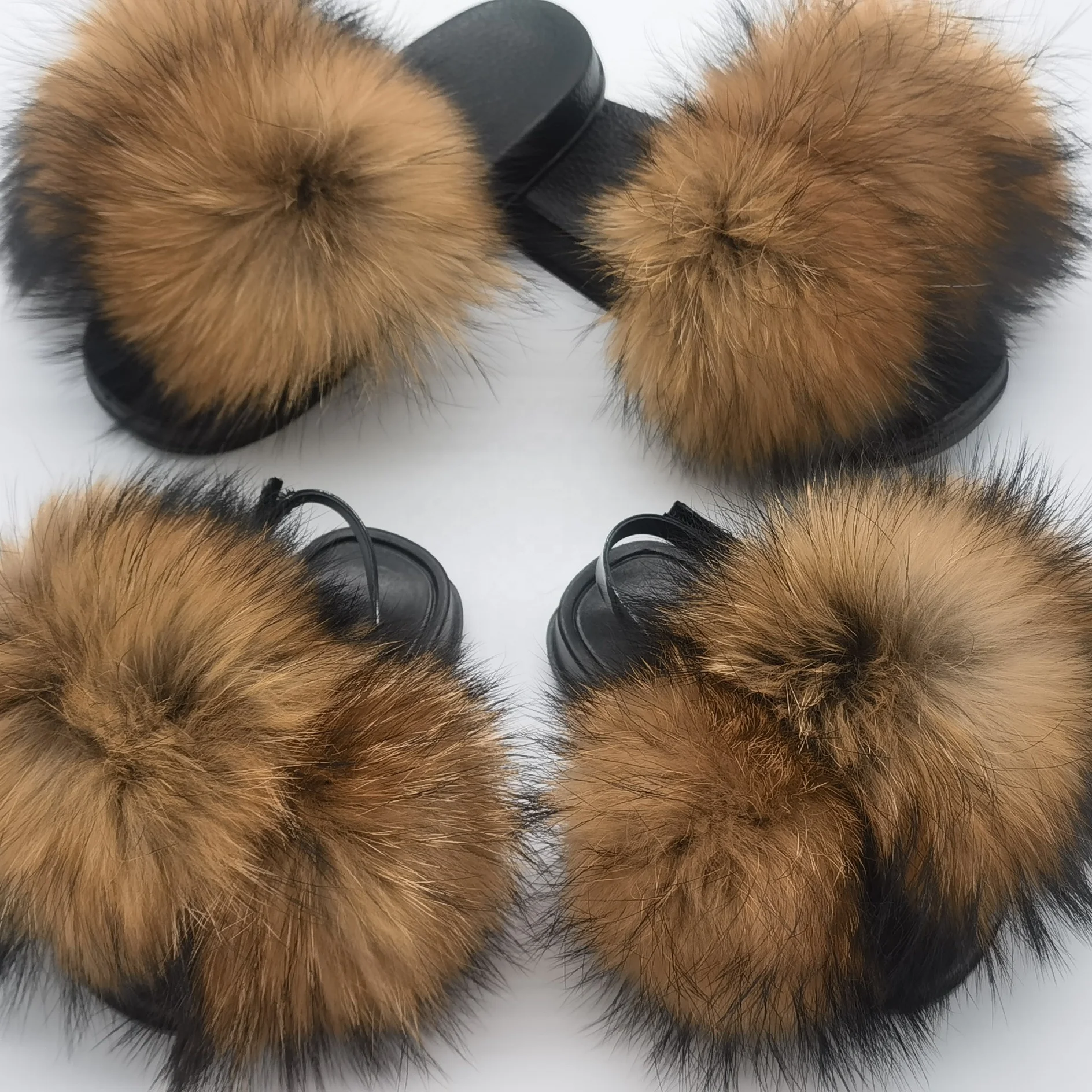 

factory best quality Drop shipping pvc sole child fur sandals and slippers little girl fur slides, Customized color