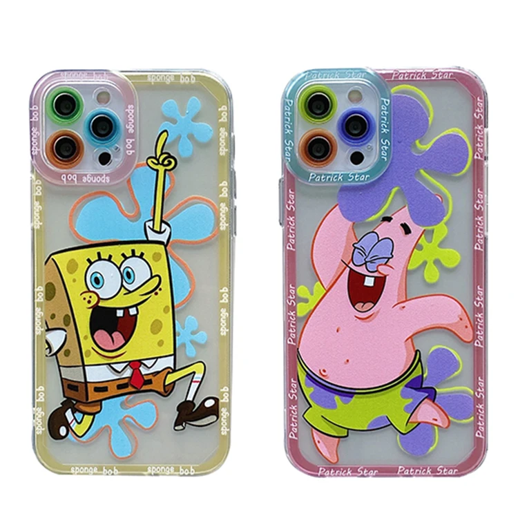 

SpongeBob Shell Cartoon Soft Lens Protection Mobile Cell Phone Case For iPhone 13 12 Pro Max 11 Pro Max 8 7 Plus Back Cover Capa