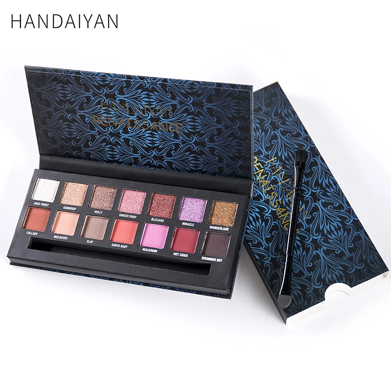 

Renaissance Color Makeup Matte Pearlescent Sunset Disc Waterproof Non-Flying Powder 14 Color Eye Shadow Disc