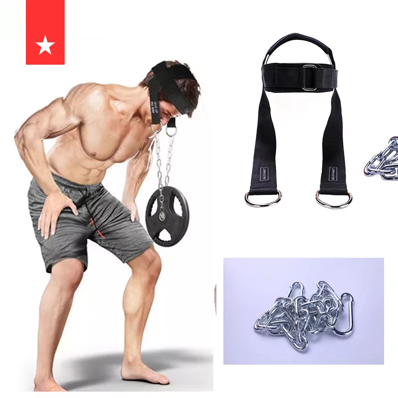 LS1159 Weight Lifting Neck Training Head Harness Exercise With Chain Belt